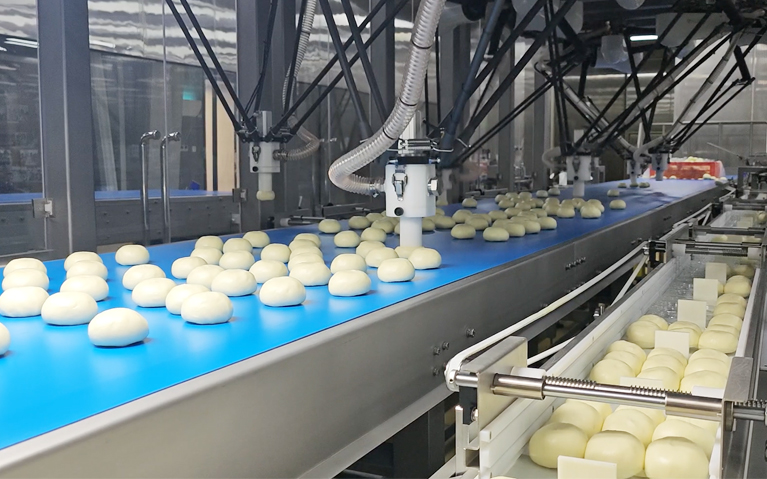 速凍包子裝托裝袋柔性自動化包裝生產線